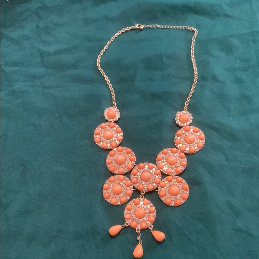 Elegant Orange Statement Necklace